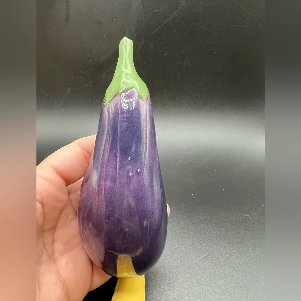 Ceramic vegetable display 4 piece bundle Eggplant Cucumber Squash Carrot
